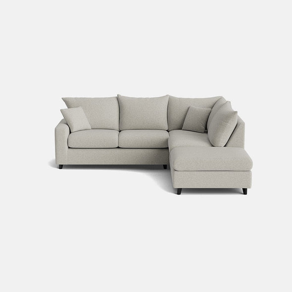 Whitton Soft Chenille Right Corner Sofa - Stone Hearth