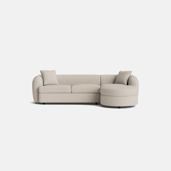 The Cloud Soft Textured Boucle Right Corner Sofa Bed With Chaise Storage - Off White