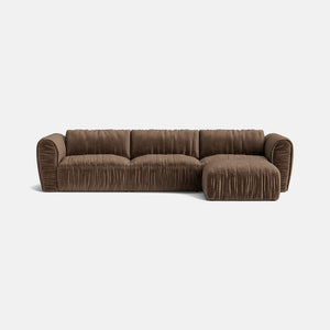 The Mocha Luxe Chenille Left/Right Corner Footstool End - Cocoa Mousse