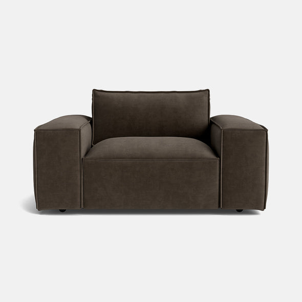 Marylebone Luxe Chenille Love Seat - Moody Mocha - OUTLET