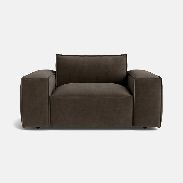 Marylebone Luxe Chenille Love Seat - Moody Mocha - OUTLET