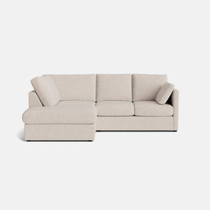 Oslo Soft Woven Texture Left Corner Sofa - Hailstone