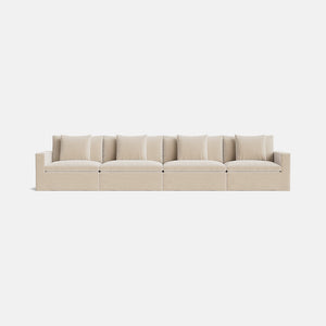 Lila Natural Linen Blend Loose Covers XL Sofa - Crisp Linen