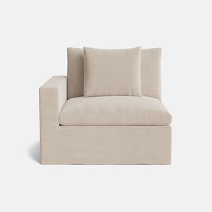 Lila Natural Linen Blend Loose Covers Left Arm Piece - Crisp Linen