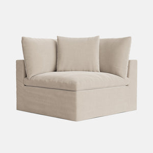 Lila Natural Linen Blend Loose Covers Corner Piece - Crisp Linen