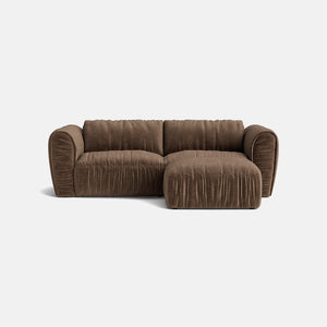 The Mocha Luxe Chenille Medium Left/Right Corner Footstool End - Cocoa Mousse