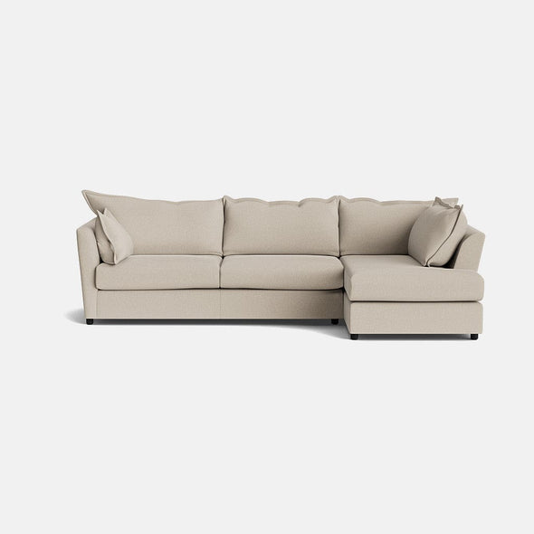 Dorchester Soft Woven Texture Right Corner Sofa - Meringue